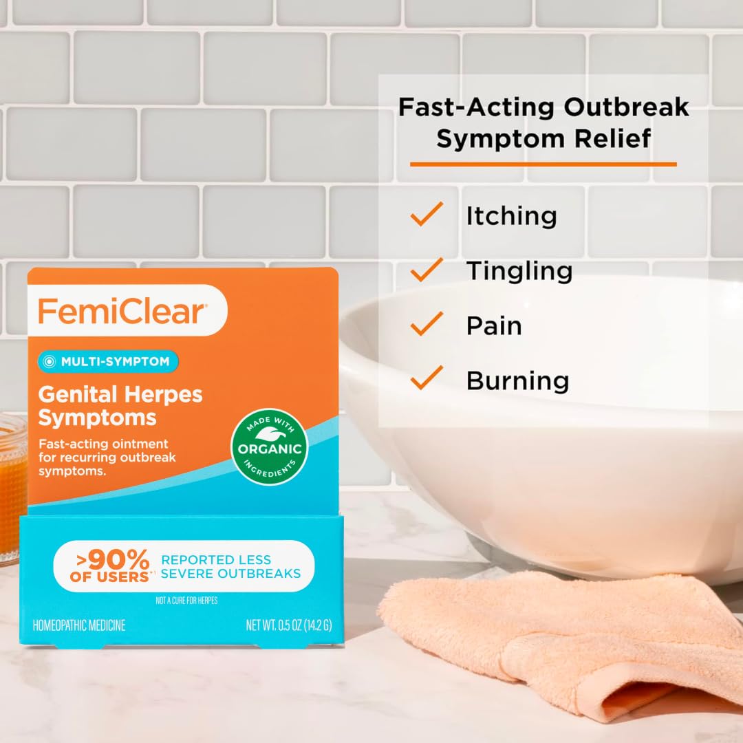 FemiClear for Genital Herpes Symptoms, Multi-Symptom - Effective Intimate Relief - AB Mystery