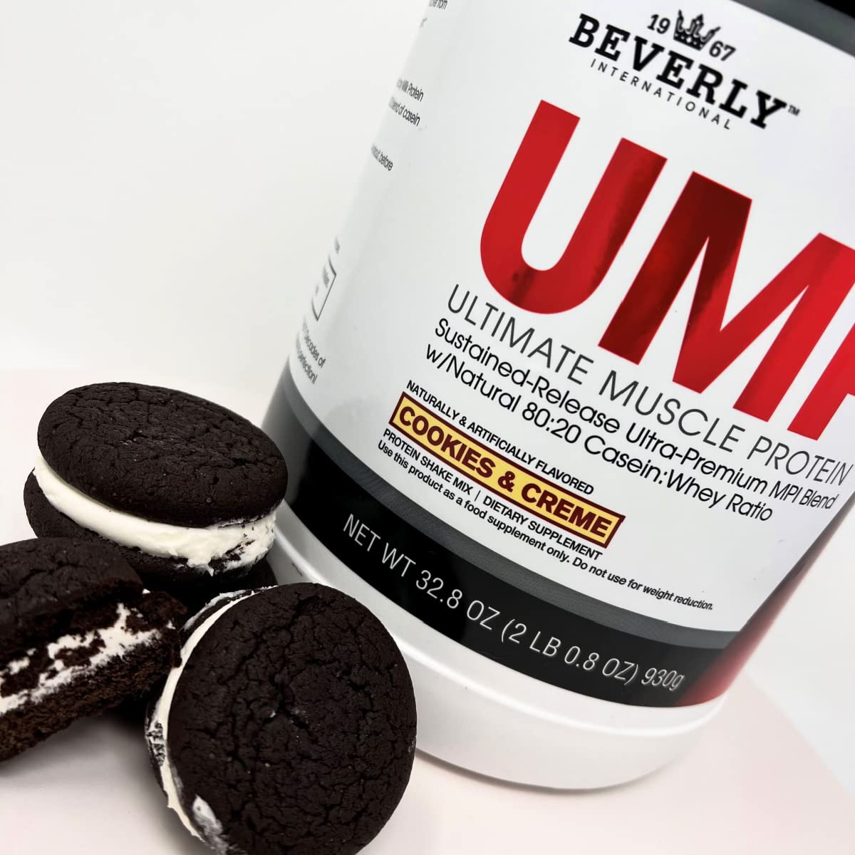 Beverly International UMP Protein Powder, Cookies & Cream. Unique Whey-Casein Ratio - AB Mystery