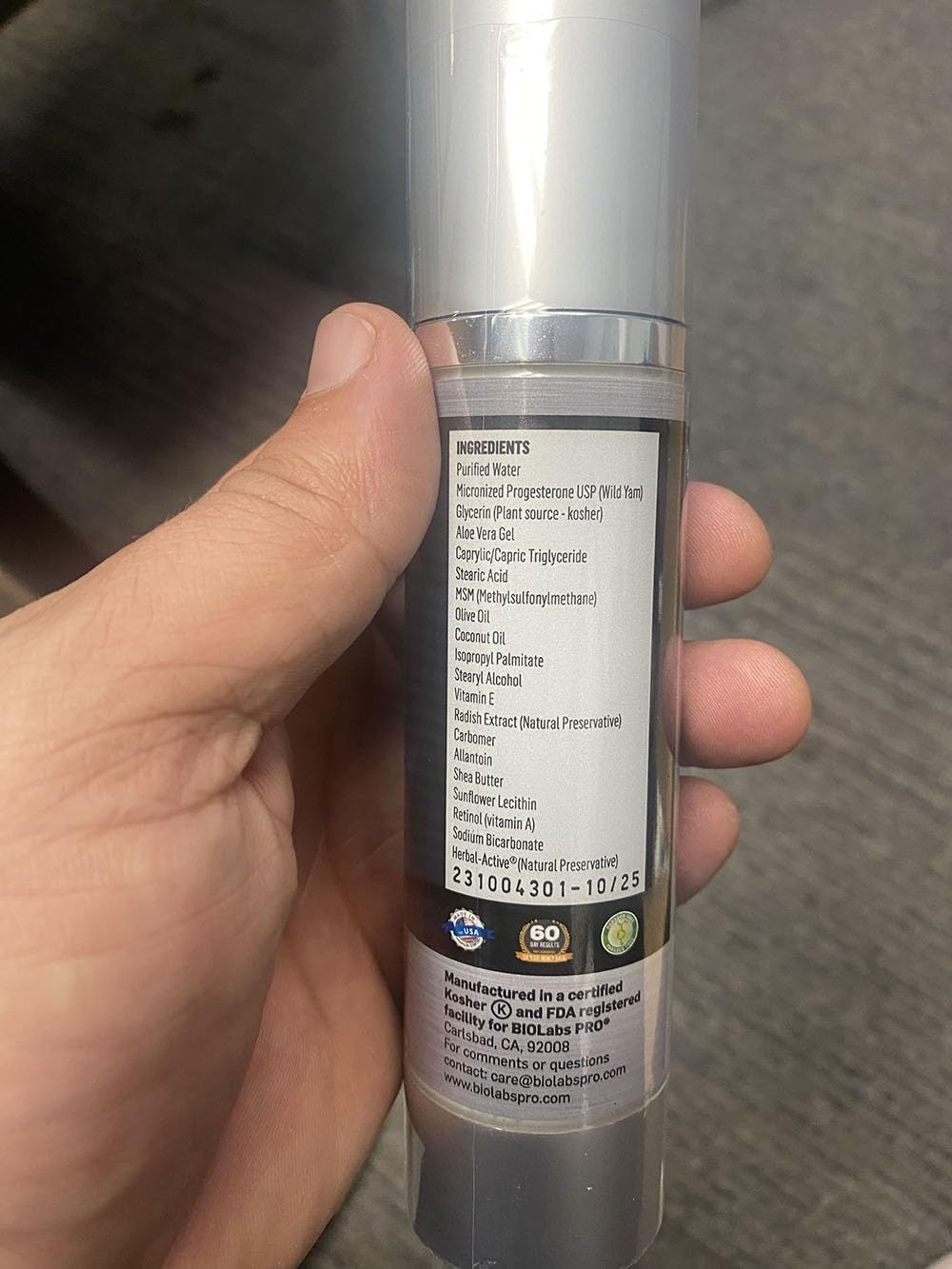 BIOLABS PRO Natural P75 Maxx with Retinol Cosmetic Cream - 7000MG Progesterone per Bottle - 7.5% - AB Mystery