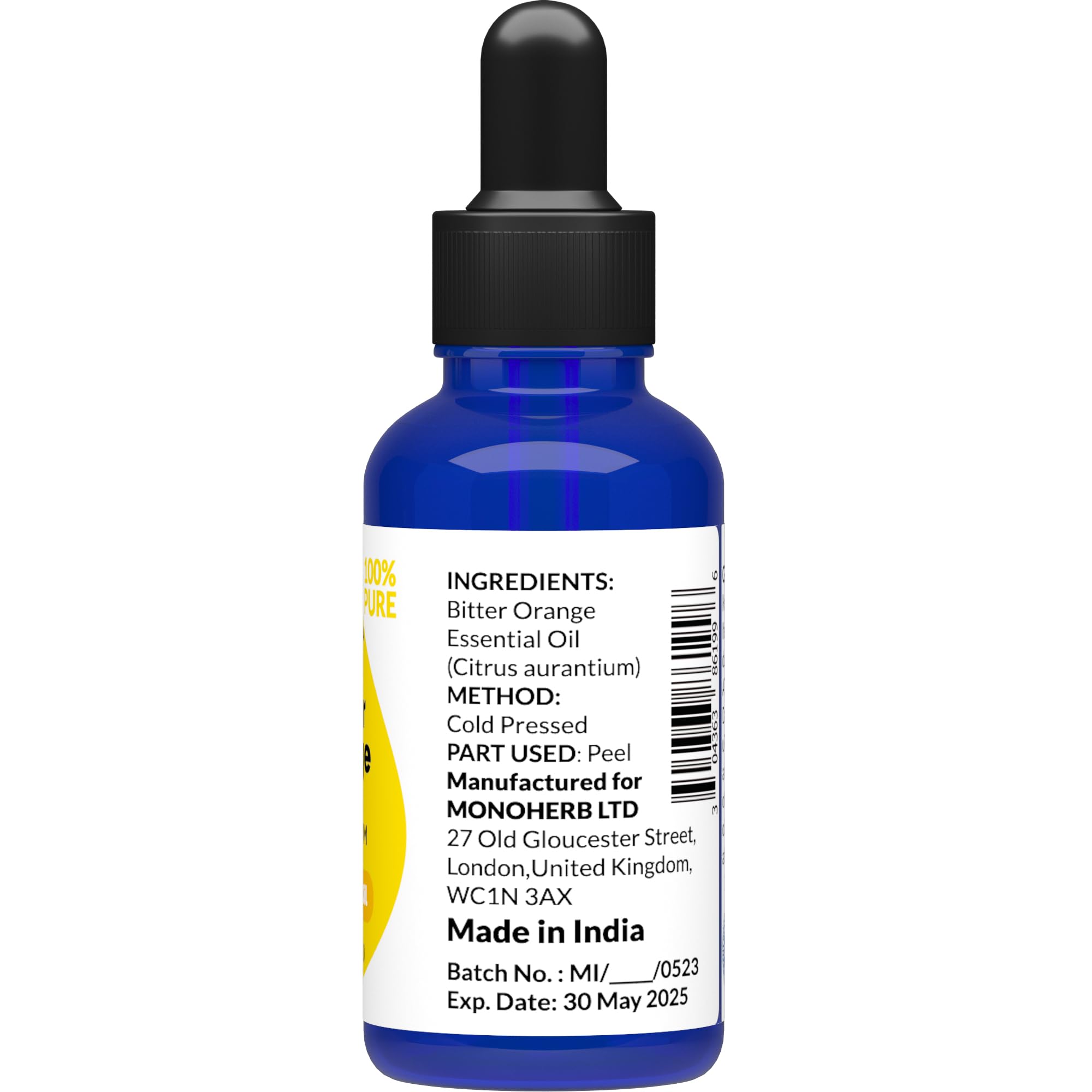 Bitter Orange Essential Oil 30 ml - 1 oz - Pure & Natural - with Pipette Dropper - AB Mystery