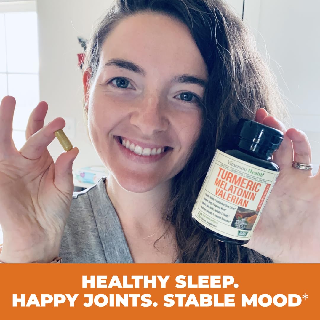 Turmeric, Melatonin & Valerian Root Sleep Aid Supplement. Natural Sleep Aid for Adults - AB Mystery