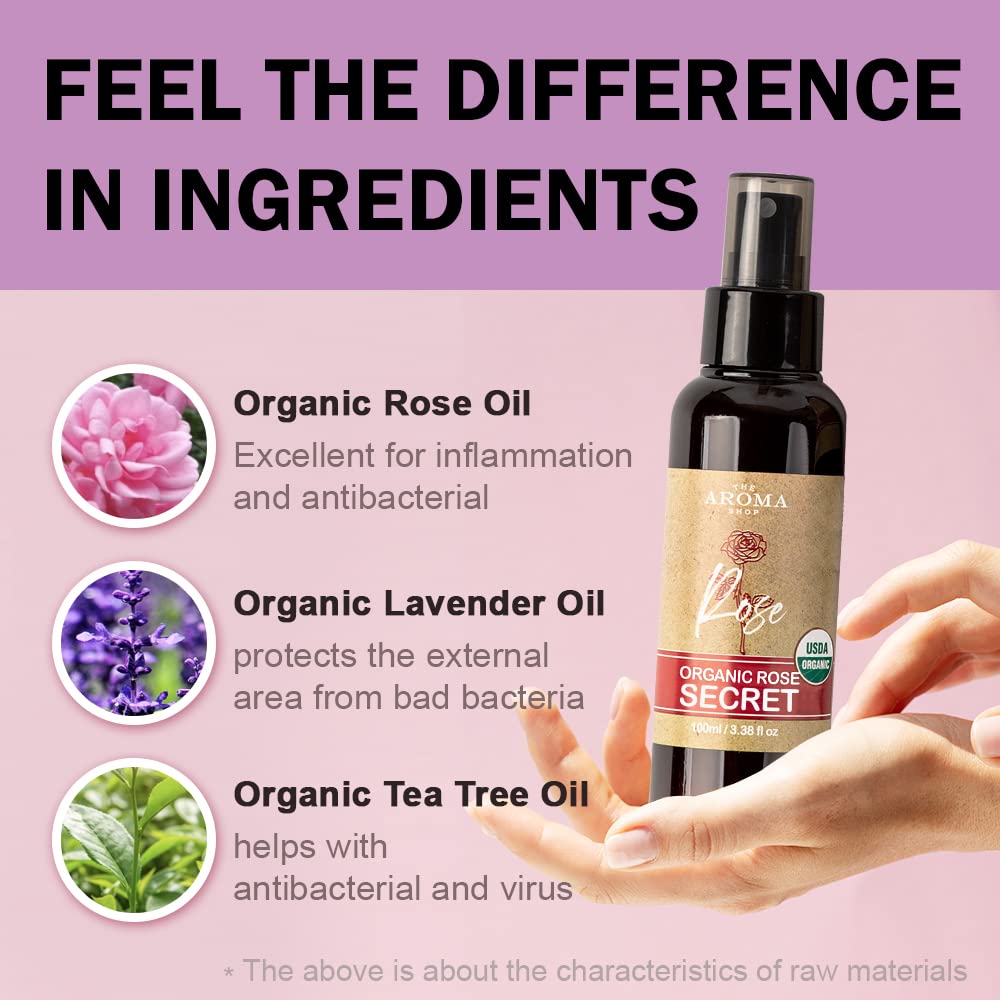 [USDA] TheAromaShop Organic Rose Secret- Natural feminine Spray,Intimate Care - AB Mystery