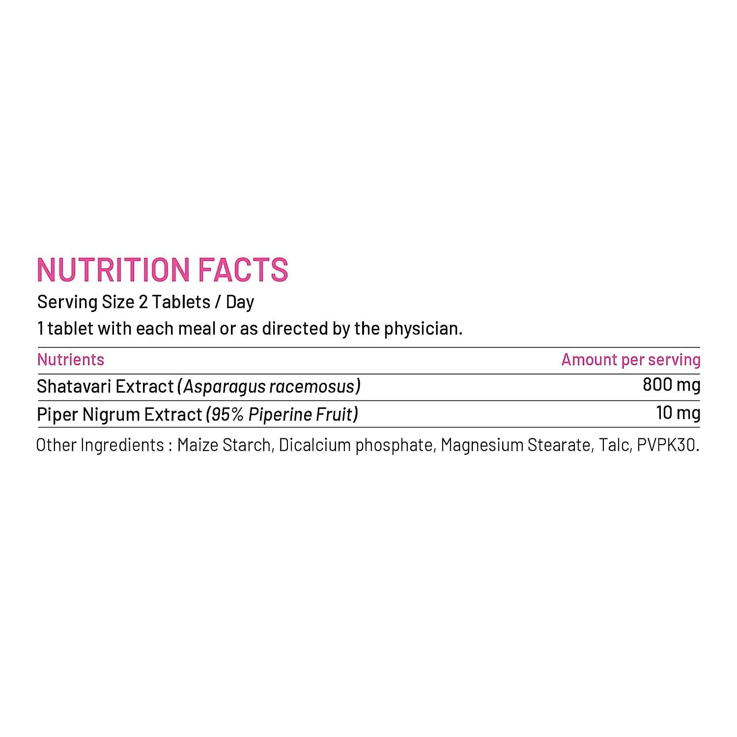 Sheltr Organic Shatavari Biopiperine | Women Health | Lactation Support Immunity Booster Menopause - AB Mystery