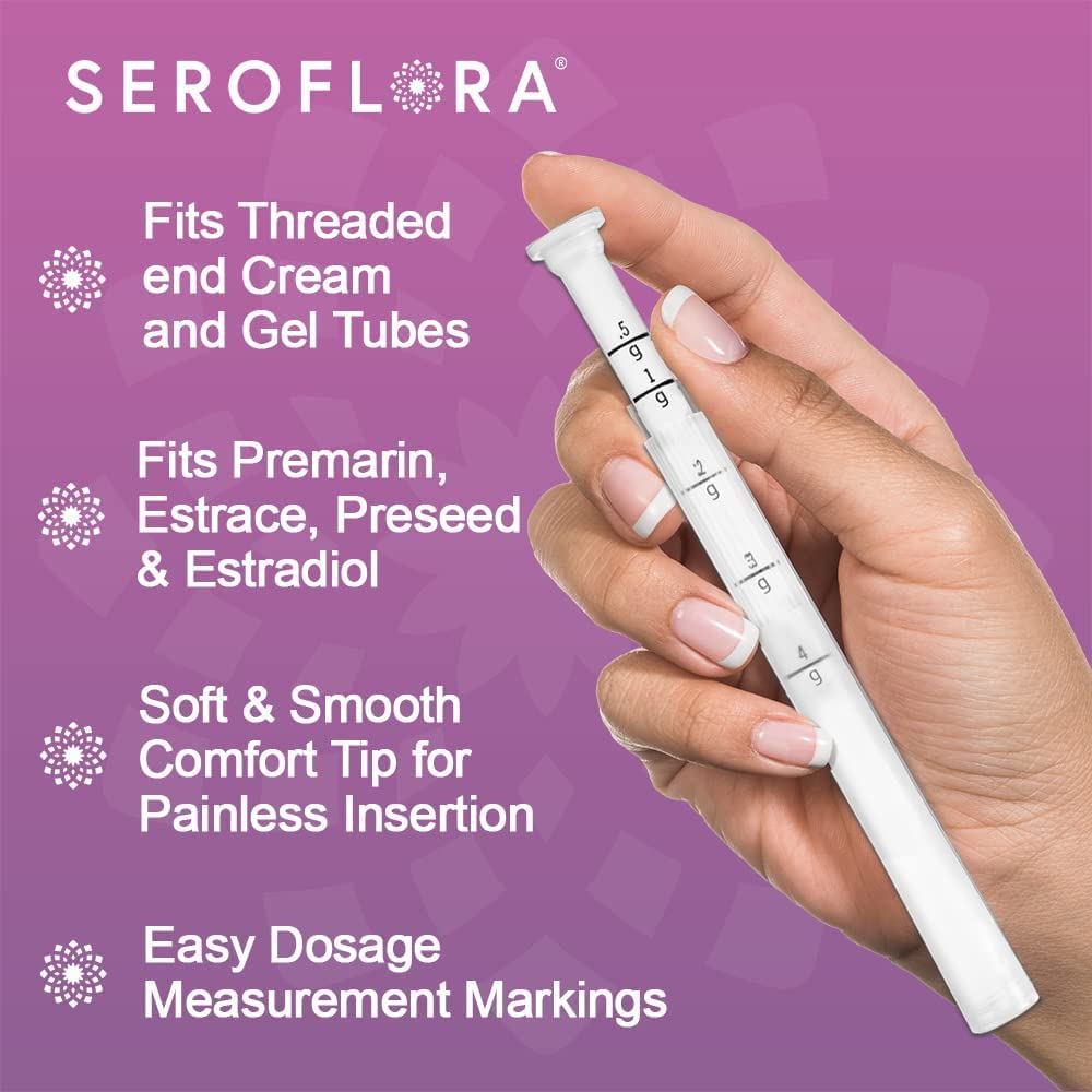 Seroflora Disposable Plastic Vaginal Applicators - Threaded End to Fit OTC Gels, Lubes or Creams Products - AB Mystery