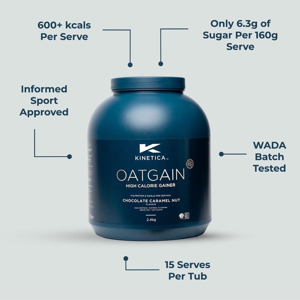 Kinetica OatGain Weight Gainer 600+ Calories & 47g Protein per Serving, 2.4 kg Kinetica