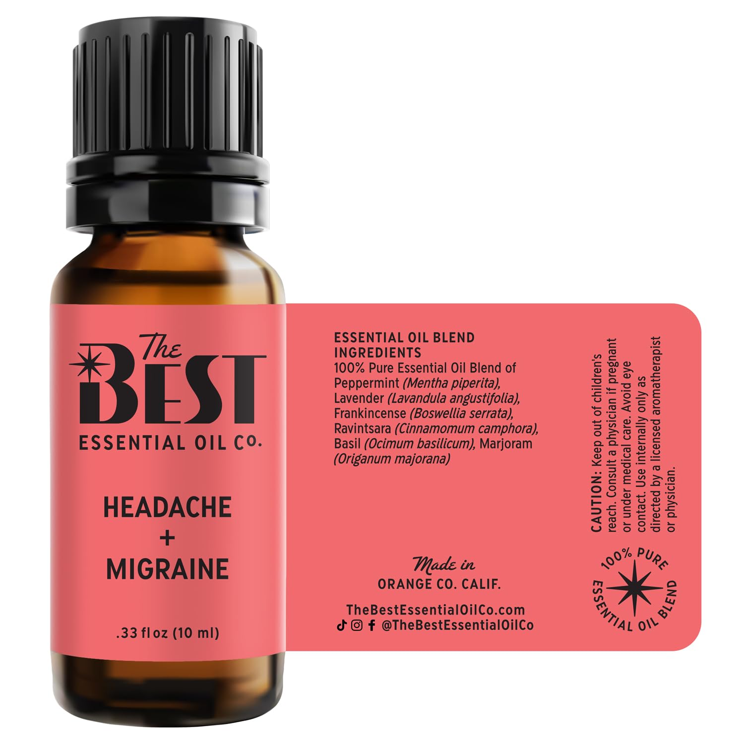 The Best Headache + Migraine Essential Oil Blend- Premium Grade- 100% Pure & Natural for Aromatherapy - AB Mystery