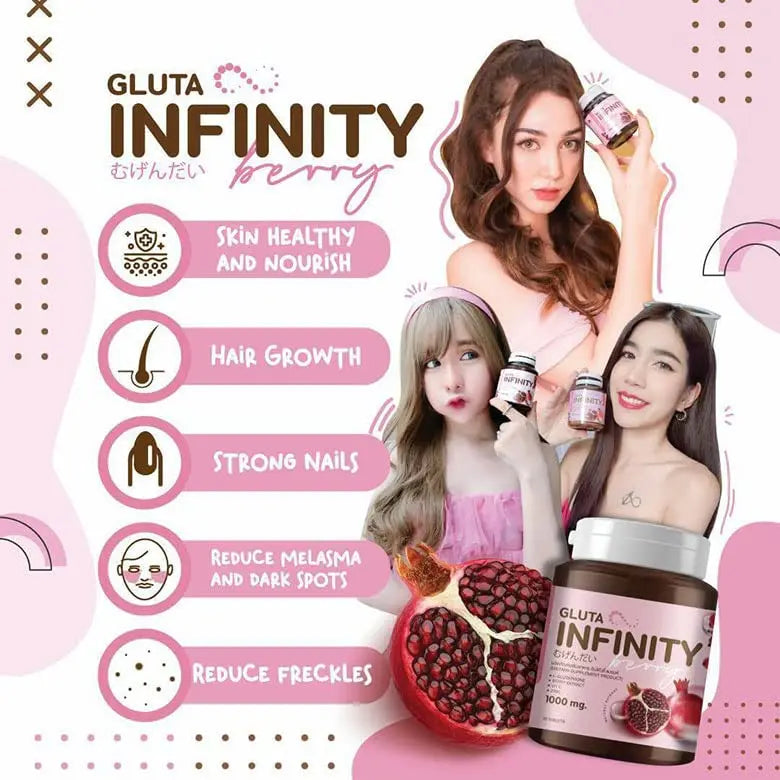 Gluta Infiniy 1000mg L-Glutathione Supplement Tripeptide Fish Collagen L-Glutamine Ascorbic - AB Mystery