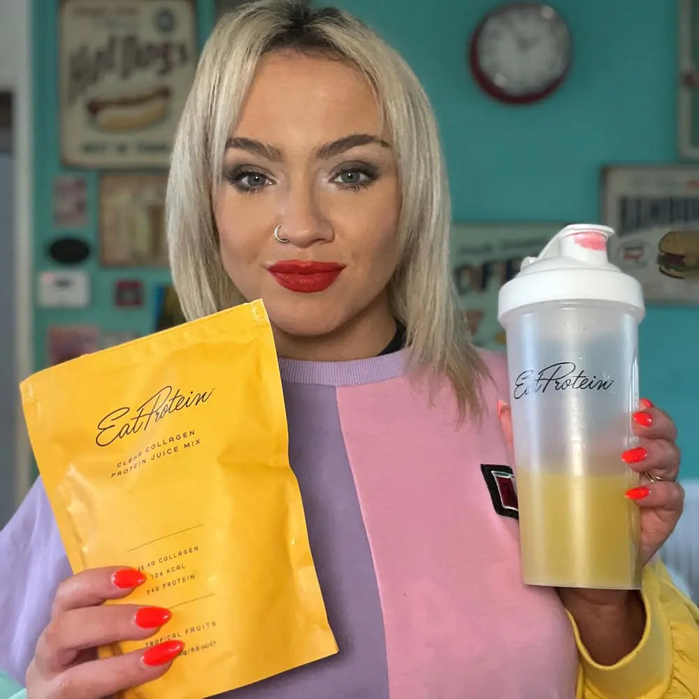 EatProtein Tropical Fruits Collagen Protein Juice Drink Mix | 24g Protein | 26.4g Collagen | 8X Servings - AB Mystery