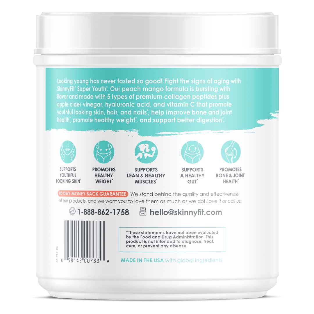 SkinnyFit Super Youth Multi-Collagen Peptides Plus Apple Cider Vinegar, Hyaluronic Acid - AB Mystery
