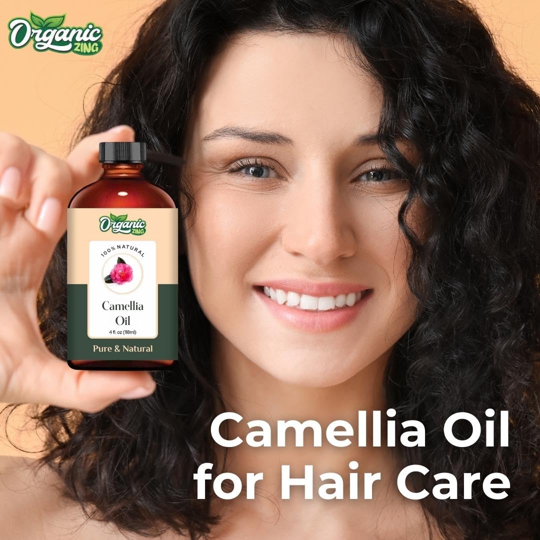 Organic Zing Camellia (Camellia Japonica) Oil | Pure & Natural Carrier Oil for Skincare, Hair Care & Massage - AB Mystery
