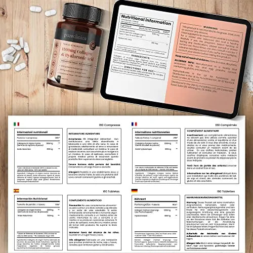 UltraColl Collagen & Hyaluronic Acid 1500mg x 360 Tablets (2 bottles of 180)-1 Years Supply - AB Mystery