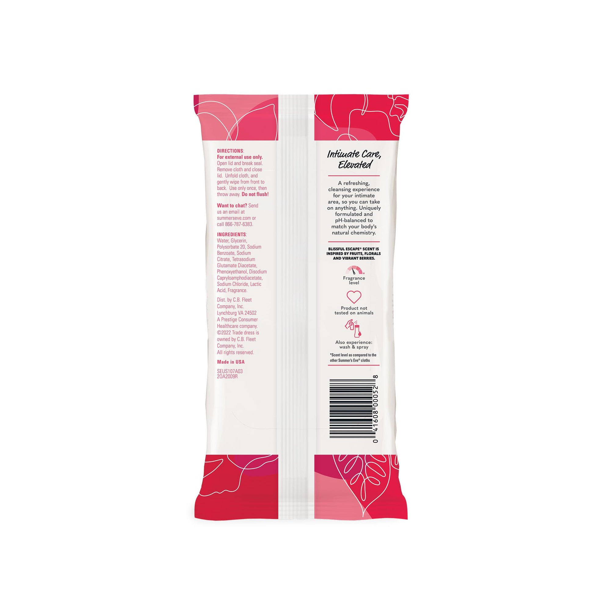 Summer's Eve Blissful Escape Daily Refreshing Feminine Wipes, Removes Odor, pH balanced, 32 Count - AB Mystery