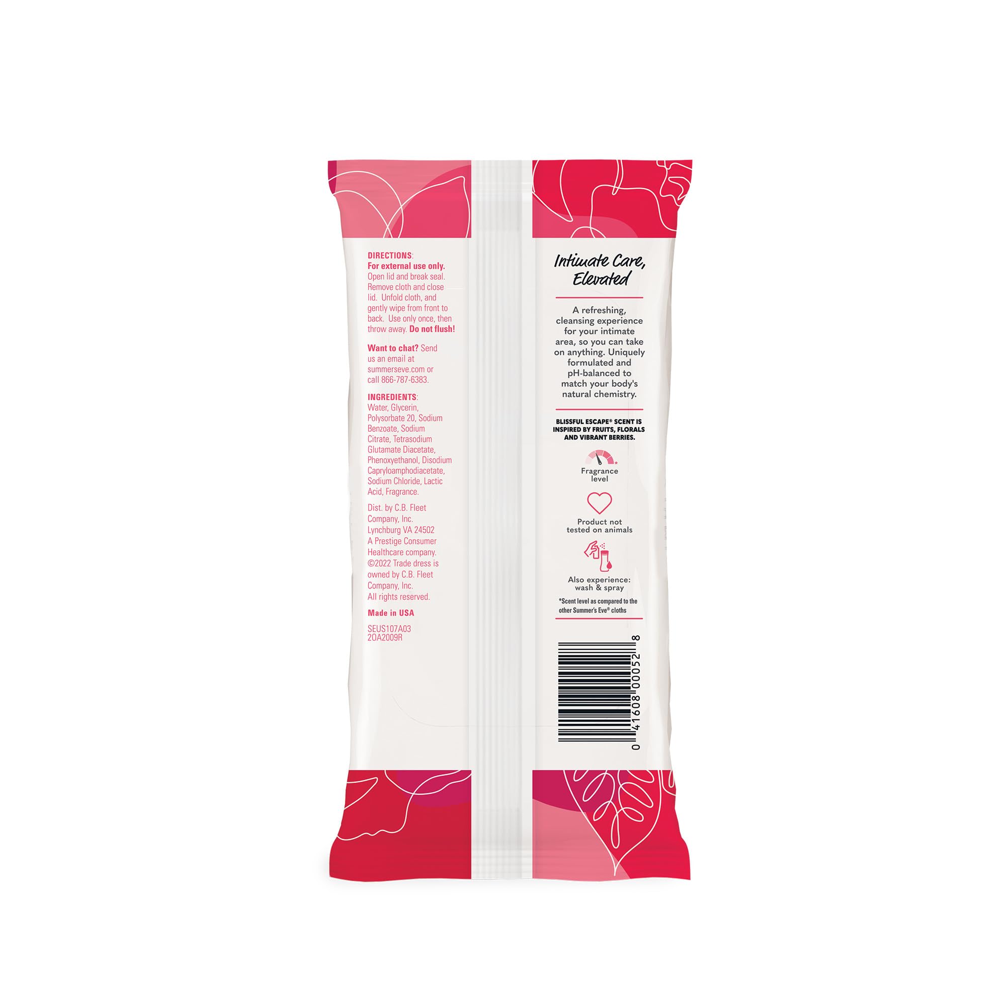 Summer's Eve Blissful Escape Daily Refreshing Feminine Wipes, Removes Odor, pH balanced, 32 Count - AB Mystery