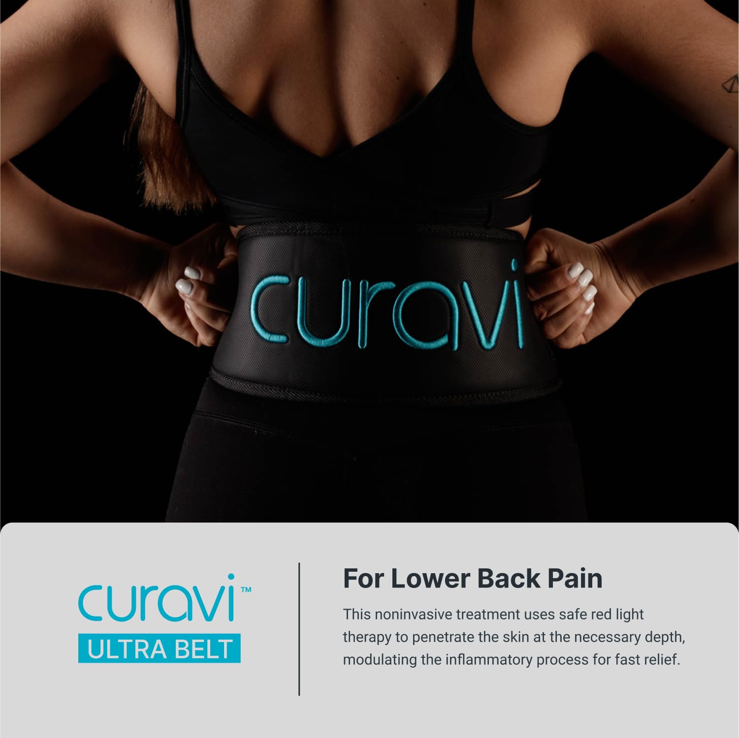 CURAVI Ultra™ Wearable Red Light Therapy Belt for Lower Back Pain Relief - 84 Diodes - Non-Invasive - AB Mystery