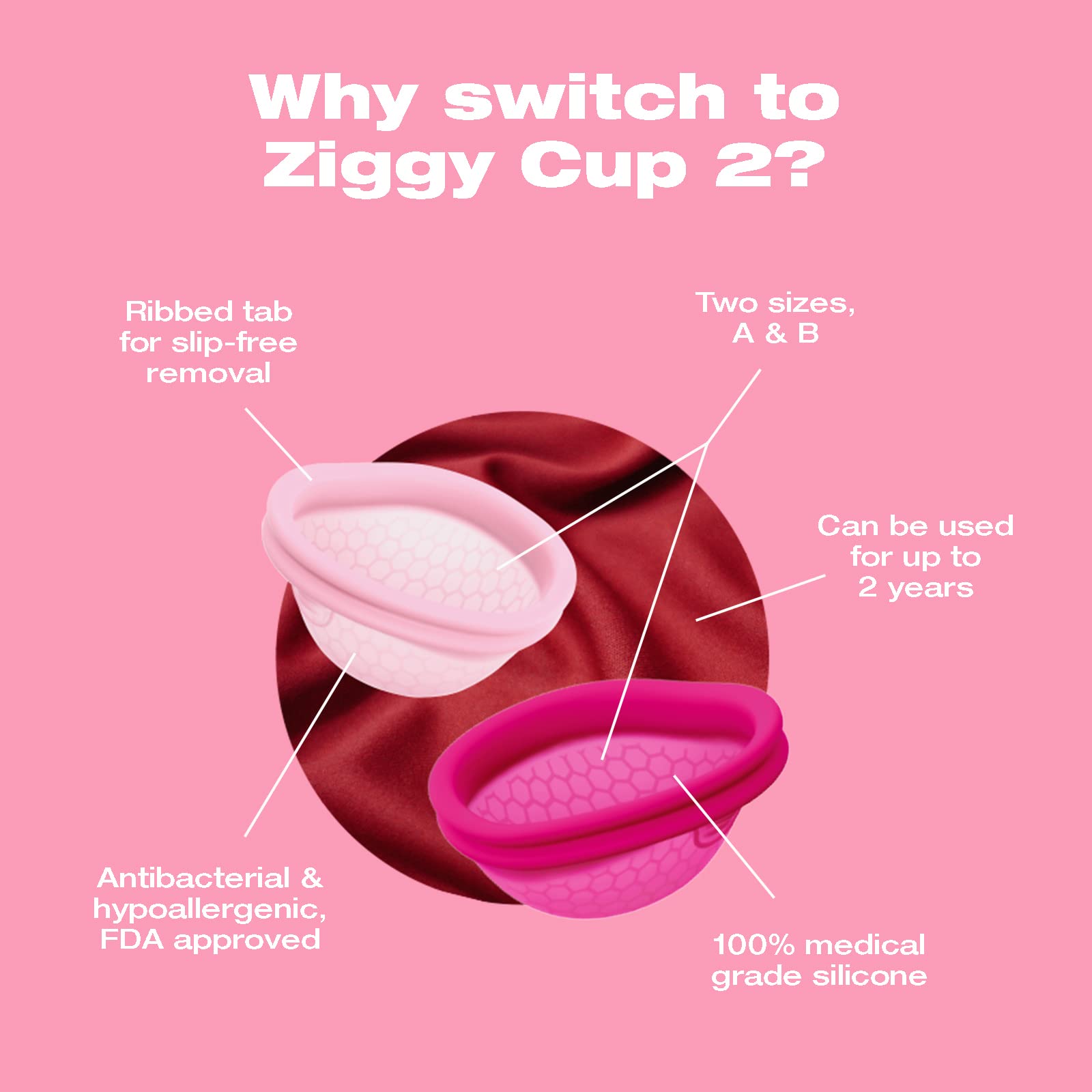 Intimina Ziggy Cup 2 - Extra-Thin Reusable Menstrual Disc, Period Cup, Disposable Menstrual Cup - AB Mystery