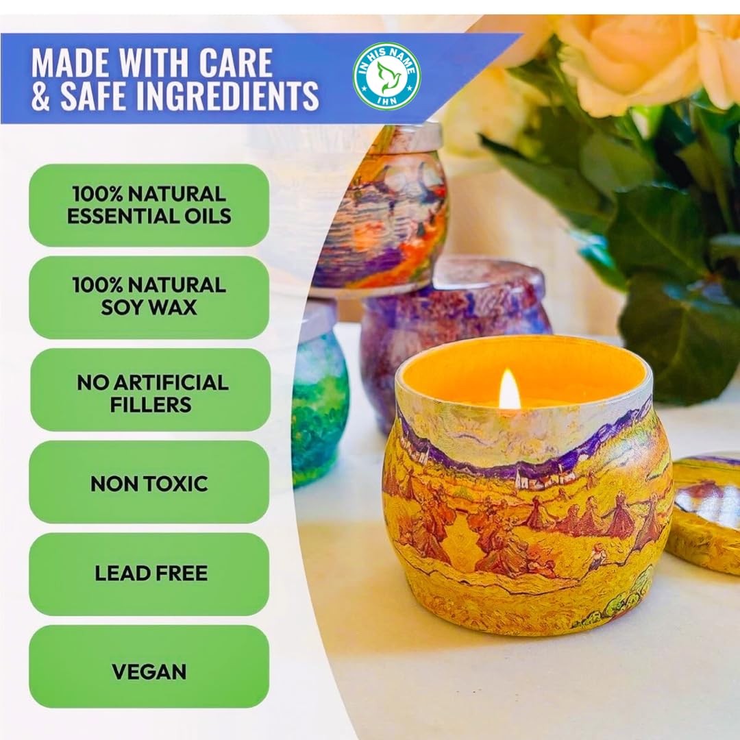 Scented Candles Gift for Women, 4 Pack, Reusable Tin Box, Luxury Candles for Home - AB Mystery