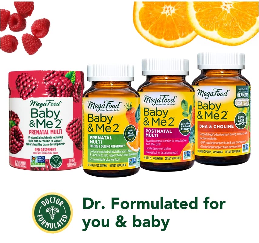 MegaFood Baby & Me 2 Postnatal Vitamins for Breastfeeding Moms with Folate MegaFood