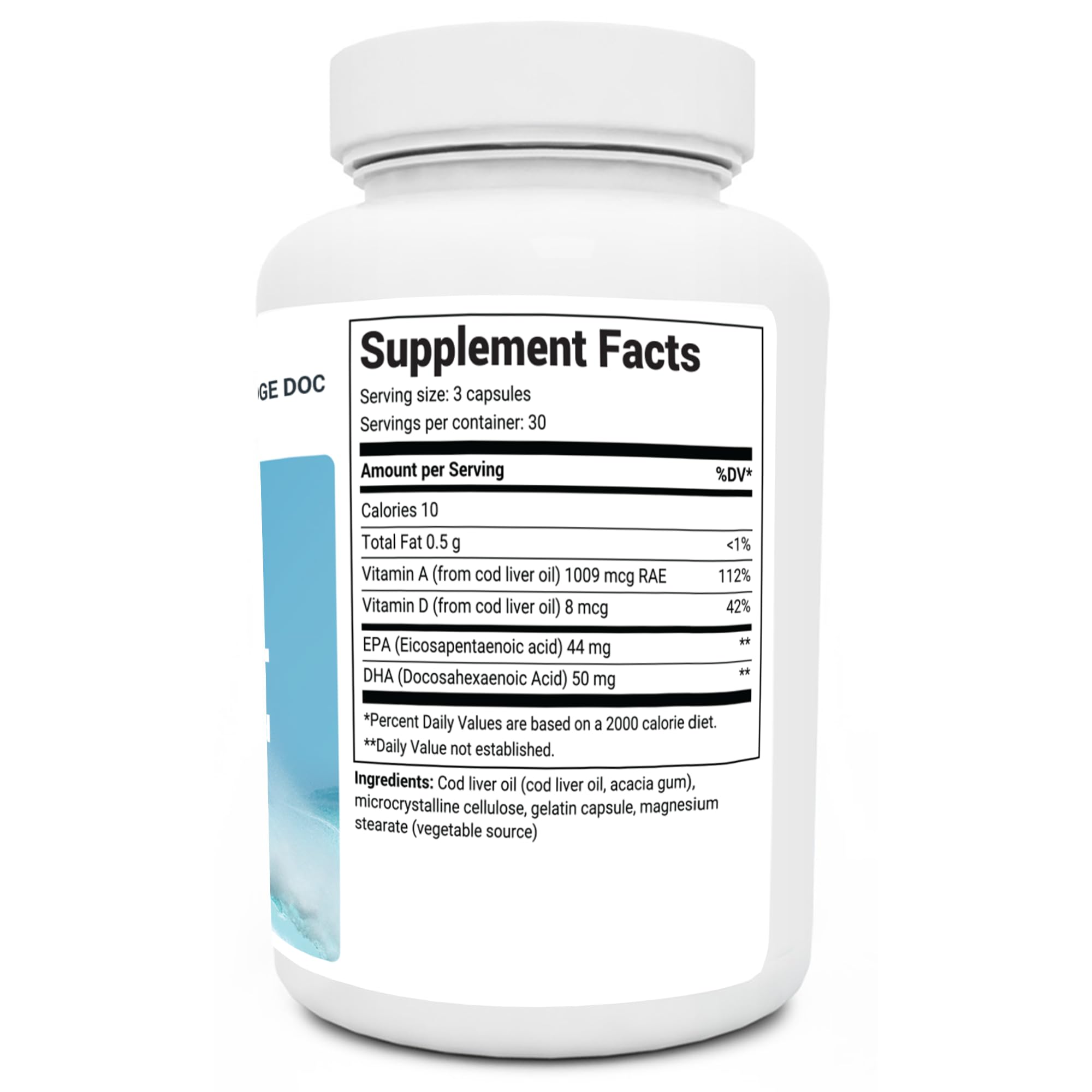 Dr. Berg Cod Liver Oil Capsules - New Formula Without OxBile - Rich in Omega-3 Fatty - AB Mystery