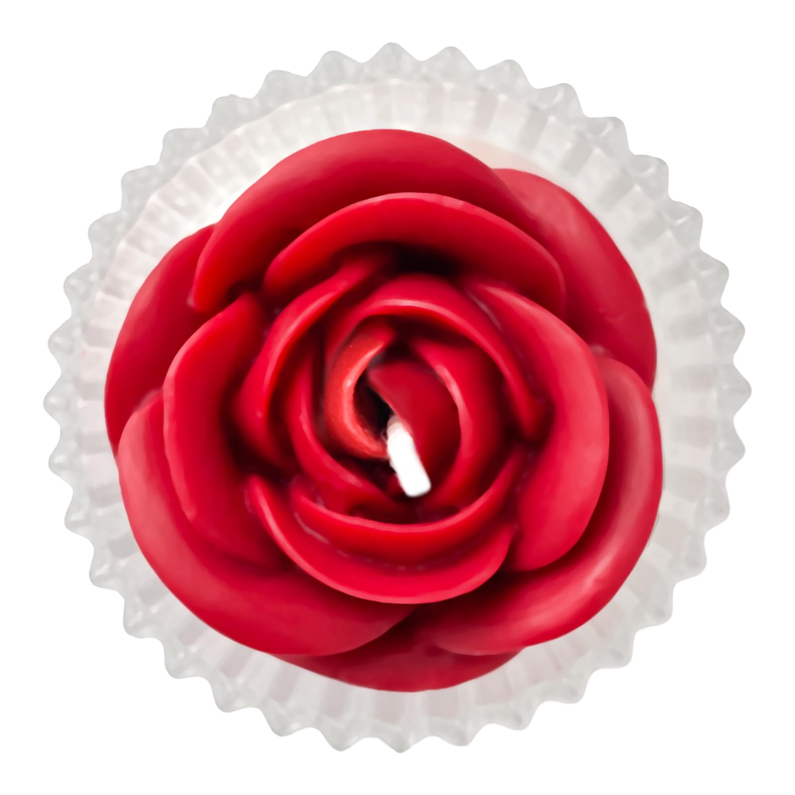 Red Rose Candle in Rippled Glass Jar for Valentine's Day Gifts, English Pear& Freesia Scented Candles - AB Mystery