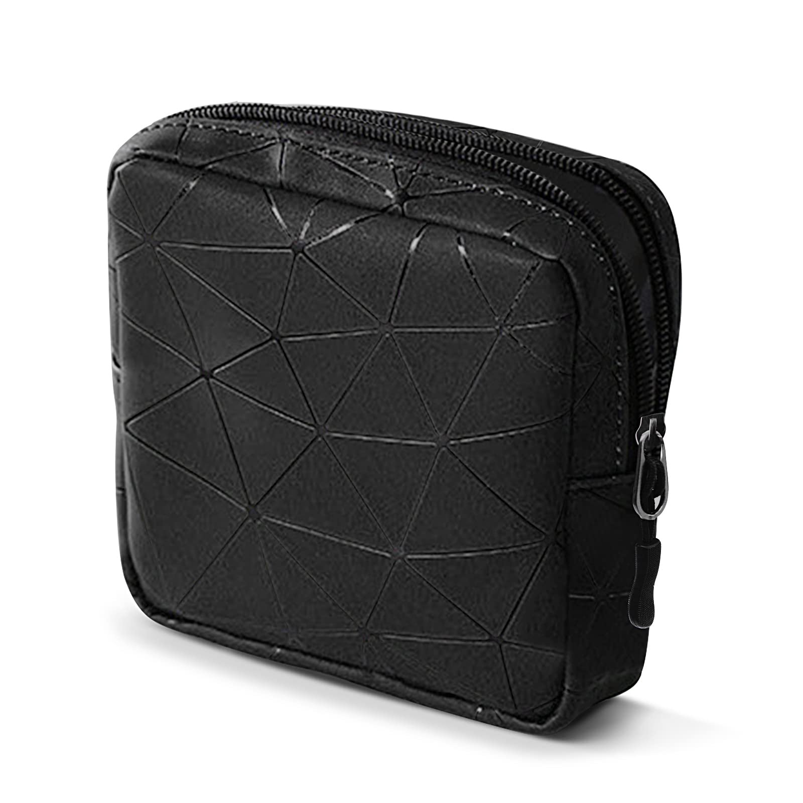 CCLEOOCOO Sanitary Napkin Storage Bag,Leather Waterproof Feminine First Period Bag with Zipper