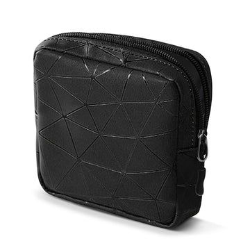 CCLEOOCOO Sanitary Napkin Storage Bag,Leather Waterproof Feminine First Period Bag with Zipper