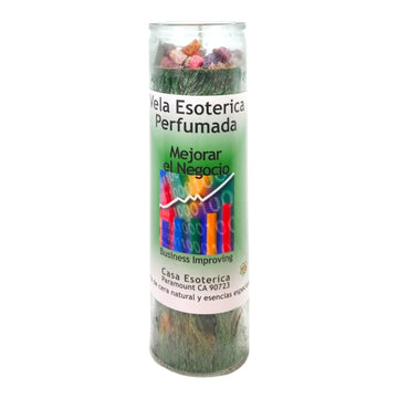 Business IMPROVING-Palm Wax Spiritual Intention Spell Candle-[Green] | Vela CASA ESOTERICA PERFUMADA