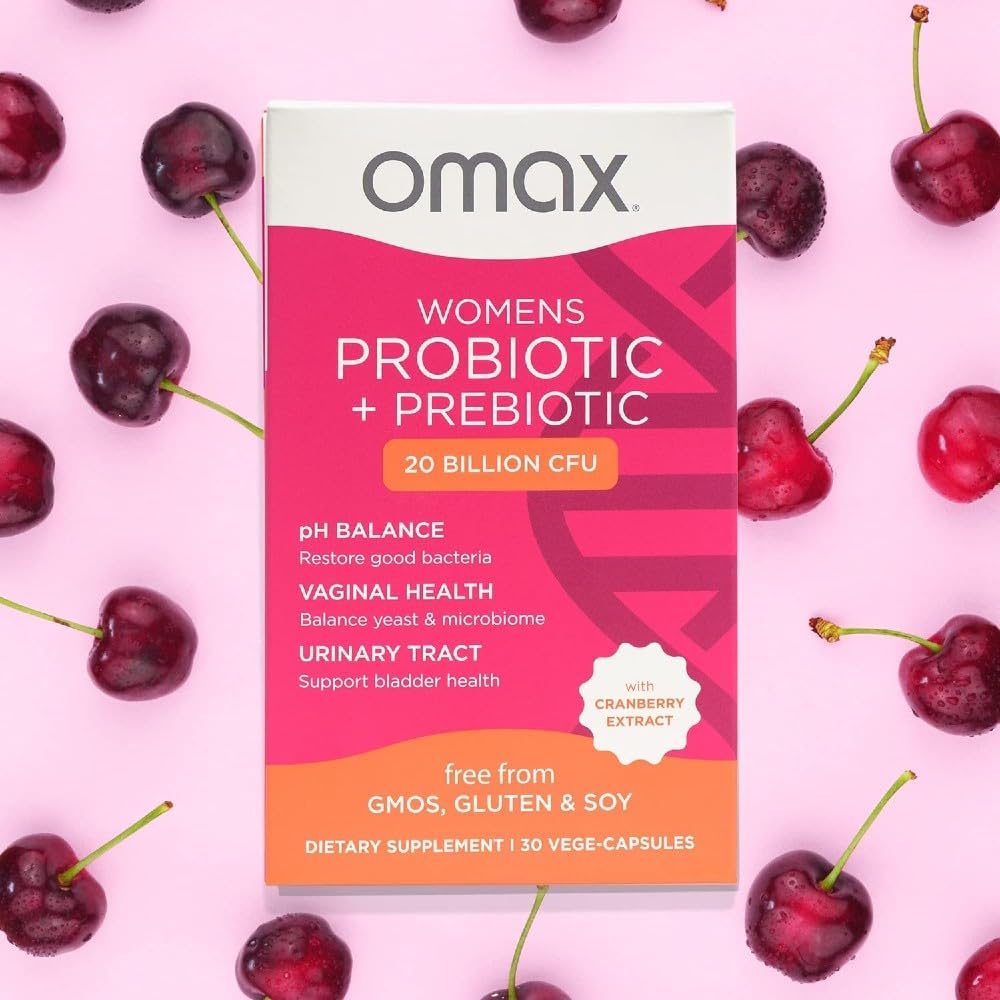 2 Pack Omax Prebiotics & Probiotics for Women, pH Balance, Vaginal Health, Urinary Tract, Yeast - AB Mystery