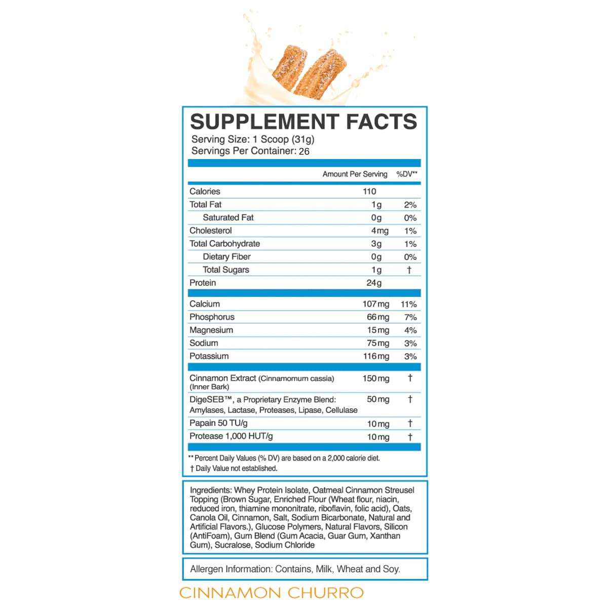 eFlow Nutrition 100% Whey Protein Isolate - Lactose-Free Digestive Enzymes Added - AB Mystery