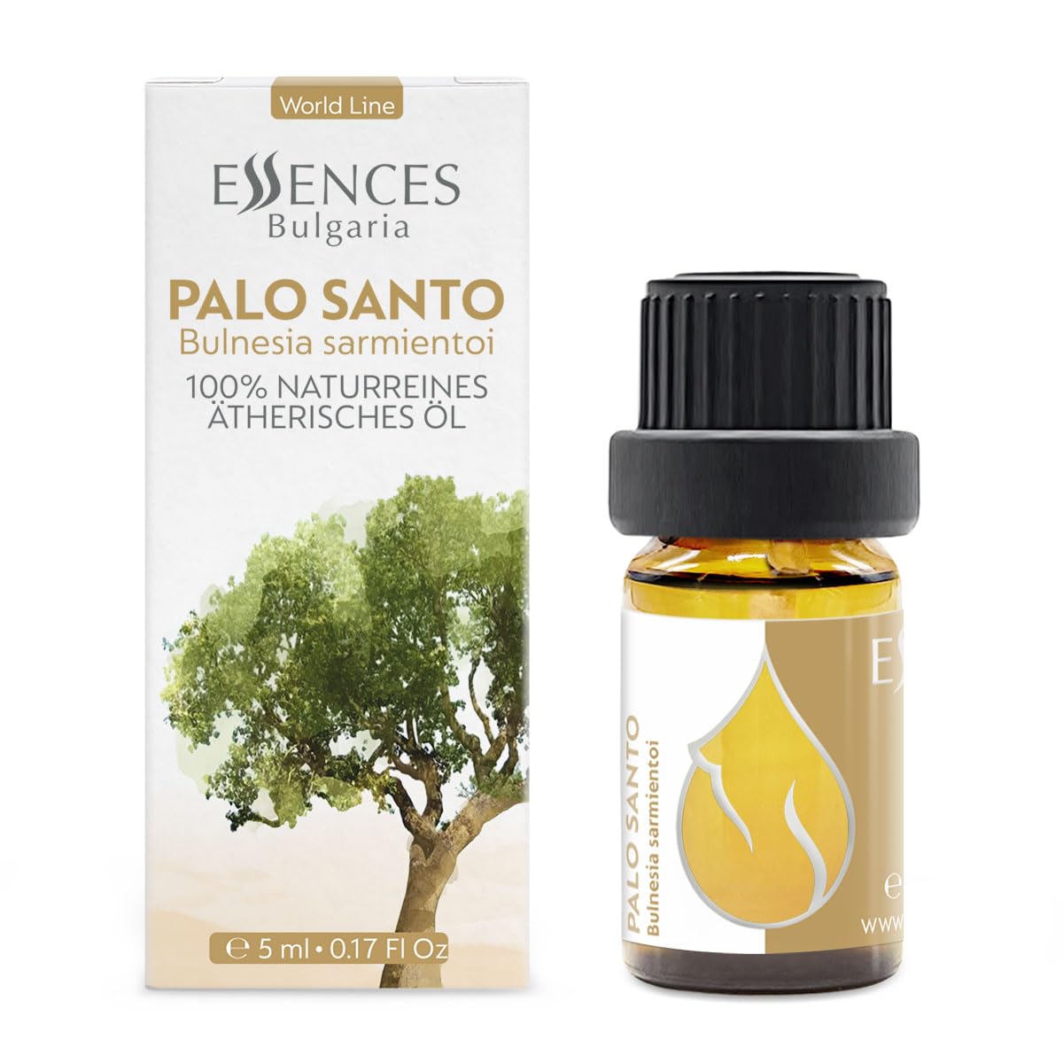 Essences Bulgaria Palo Santo Essential Oil 0.17 Fl Oz 5ml Bulnesia Sarmientoi - 100% Pure Natural - AB Mystery