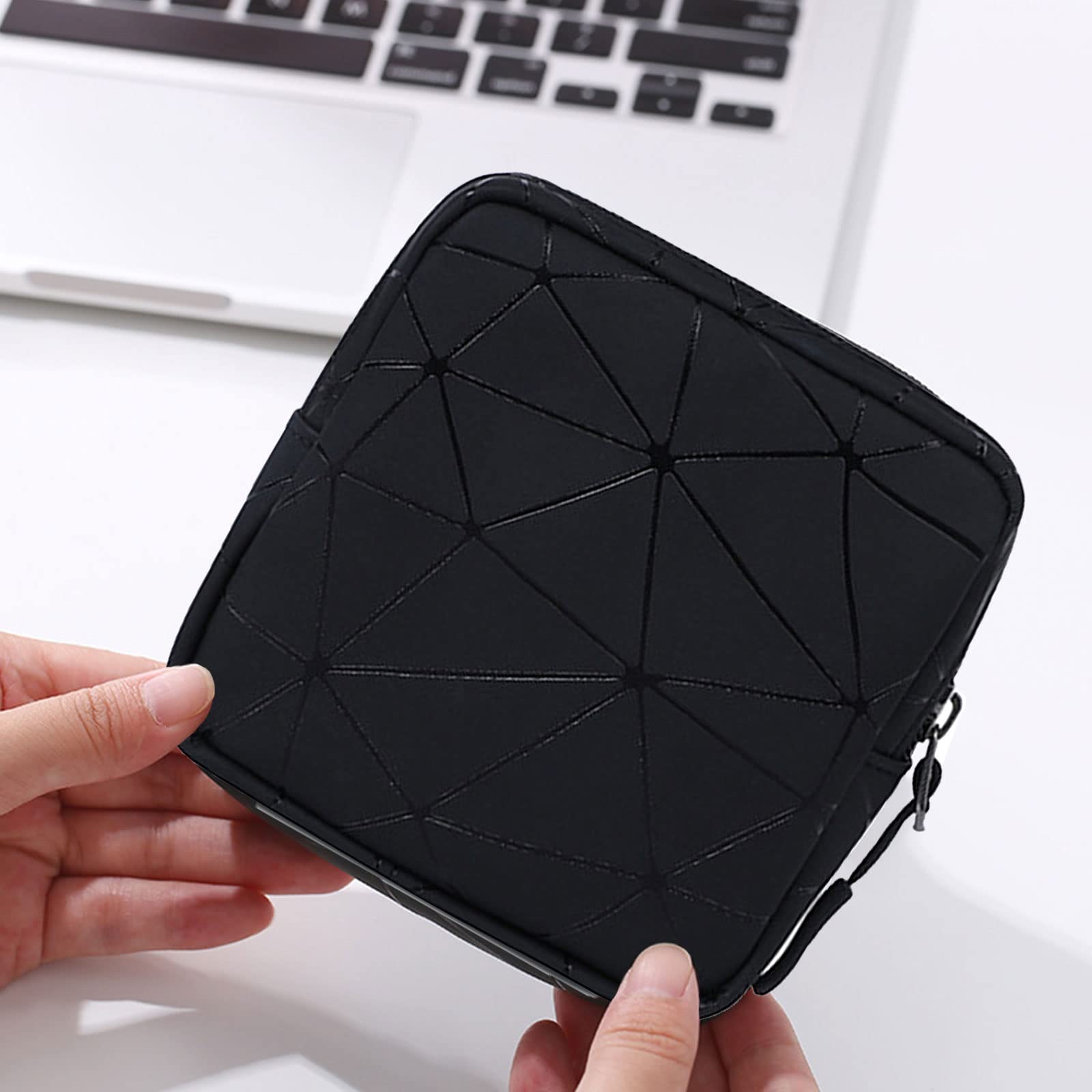 CCLEOOCOO Sanitary Napkin Storage Bag,Leather Waterproof Feminine First Period Bag with Zipper - AB Mystery