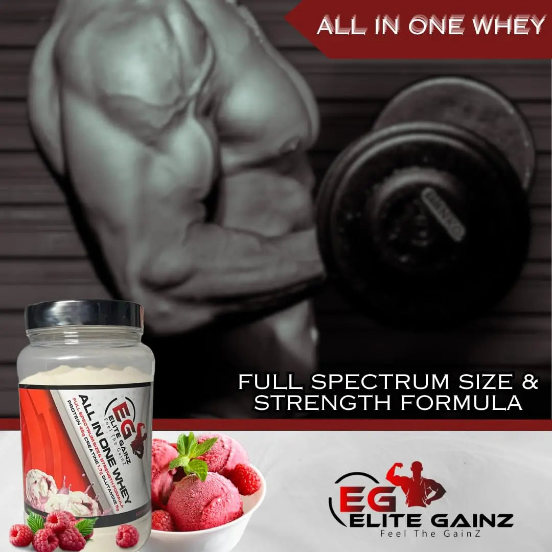 All in One Whey Fuel Your Strength All-in-One Muscle Builder Whey Protein Shake, with 45g Protein Elite Gainz