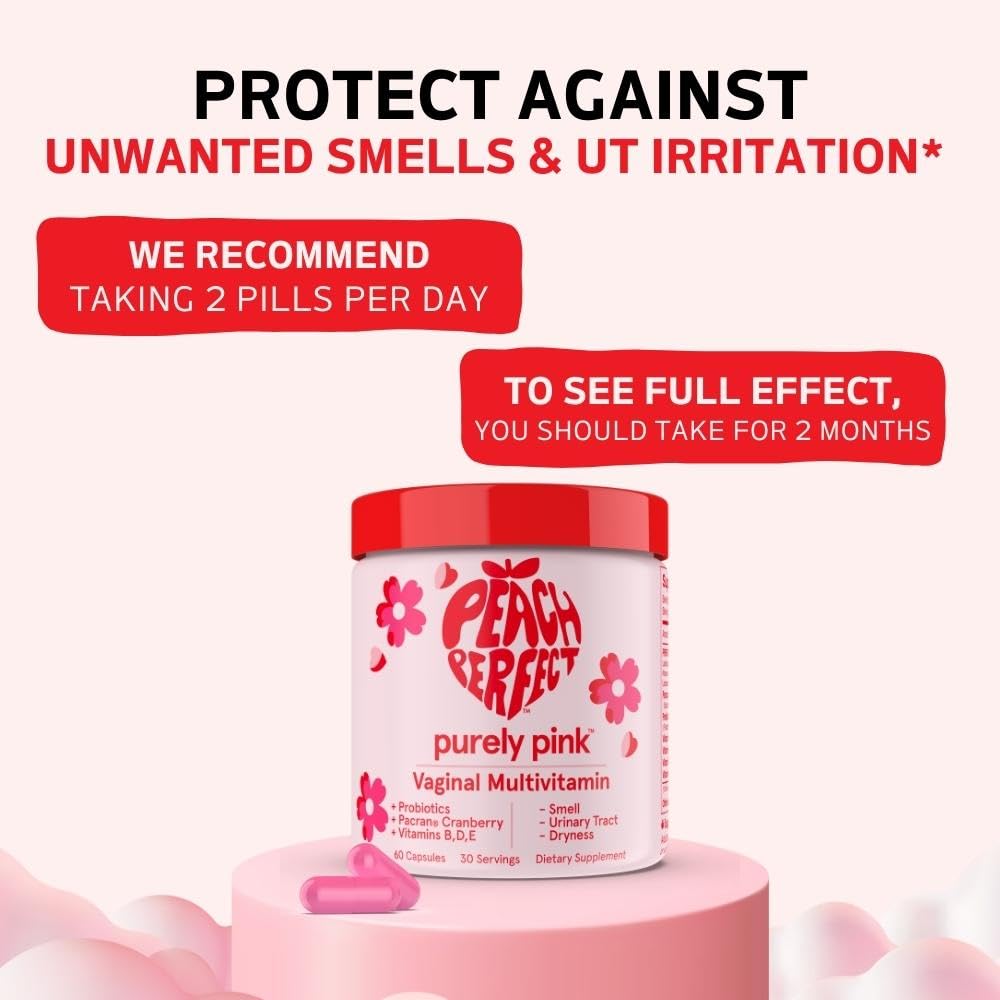 Purely Pink Prebiotic Probiotic Blend for Vaginal Health - Promote pH Balance, Healthy Flora and Odor - AB Mystery