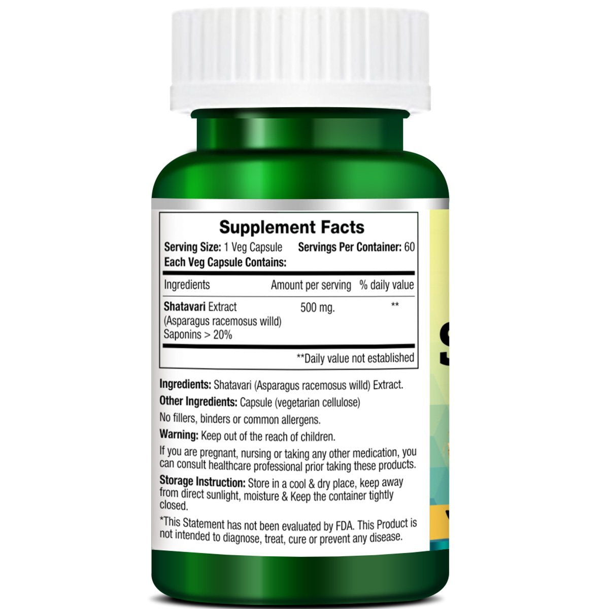 Morpheme Shatavari (Asparagus Racemous) 500mg Extract 60 Veg Caps - 6 Bottles - AB Mystery