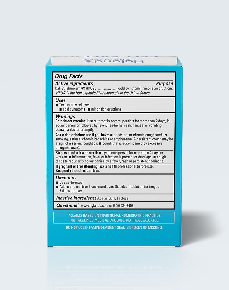 Hyland's Naturals No. 7 Cell Salt Kali Sulph 6X Tablets, Cystic Acne and Acne Scare Treatment - AB Mystery