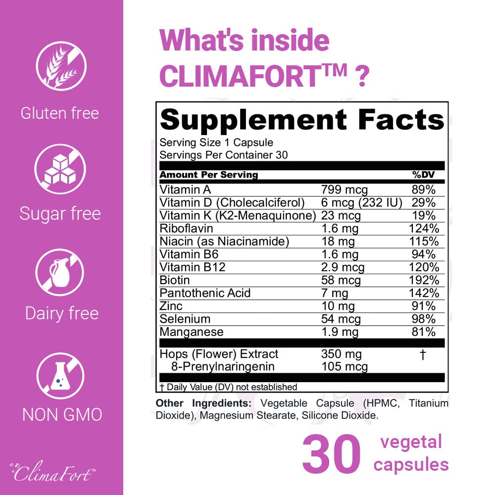 ClimaFort - Menopause Capsules - Food Supplement - AB Mystery