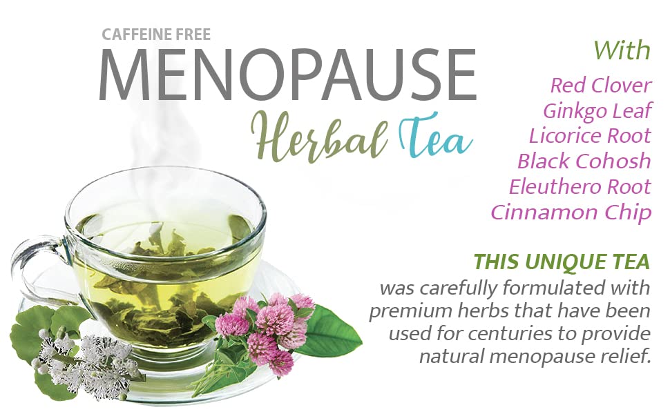 green tea for hot flashes - MENOPAUSE TEA 28 days, non gmo, 100% all natural herbal, caffeine free - AB Mystery