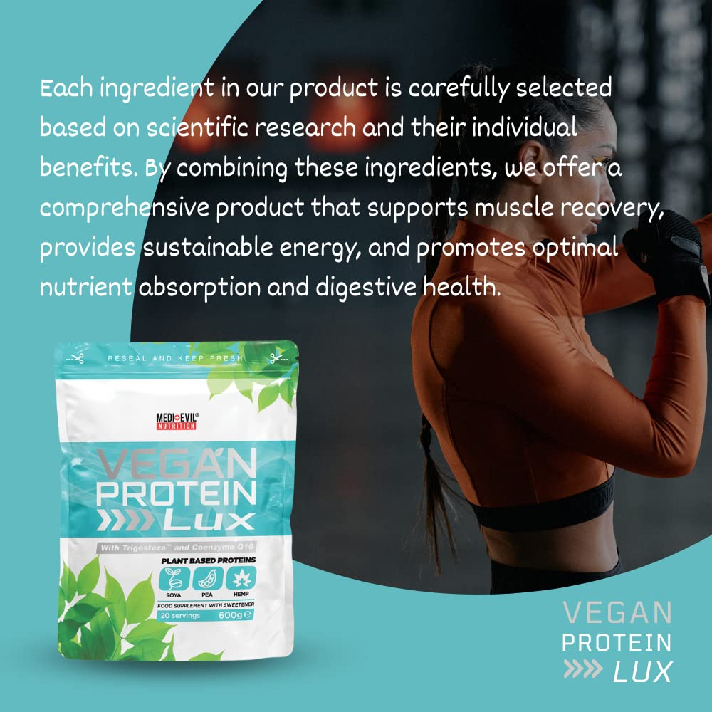 Medi-Evil Nutrition Vegan Protein Powder, Natural Ingredients, Gluten Free and Vegetarian Medi-Evil