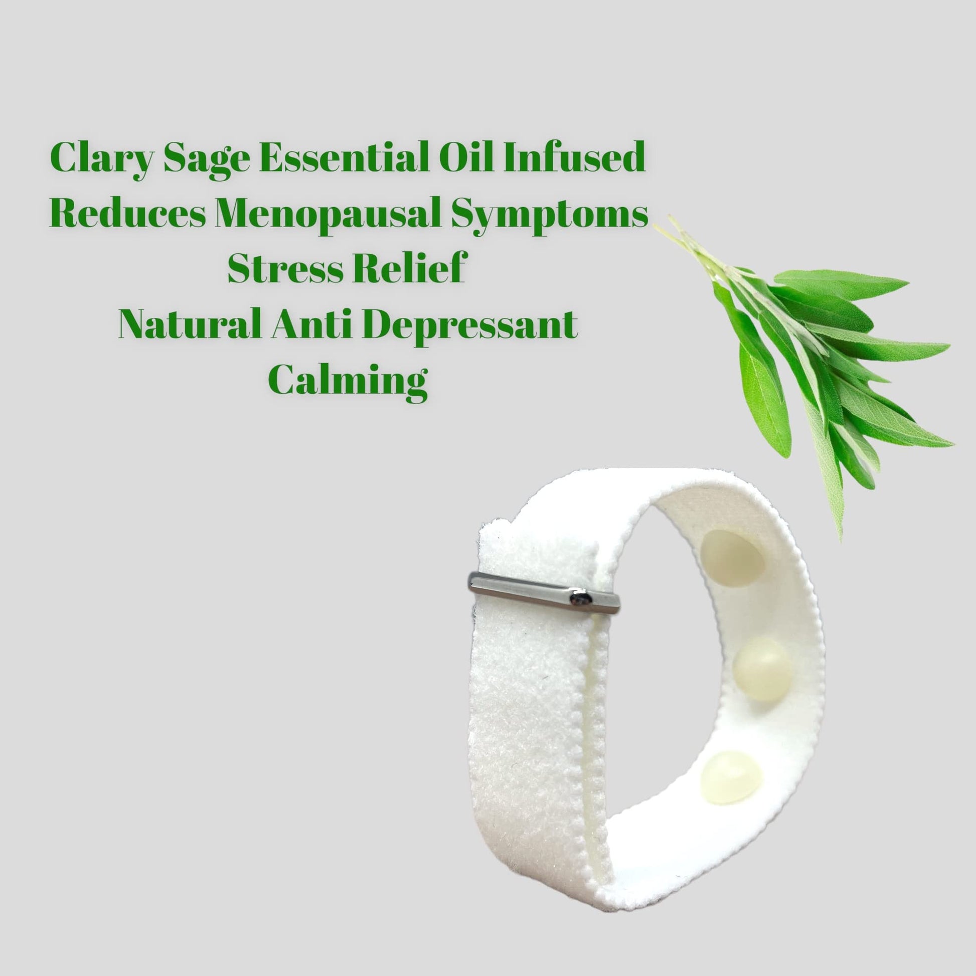 Menopause Multi Symptom Relief Bracelet-Clary Sage Scented Adjustable Acupressure Band- Reduces Hot - AB Mystery