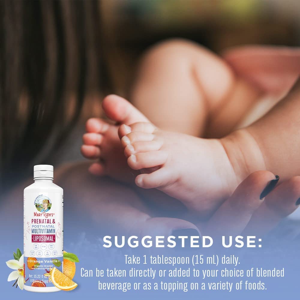 MaryRuth Organics Prenatal & Postnatal Liposomal Multivitamin Women, Sugar Free Liquid Vitamin MaryRuth Organics