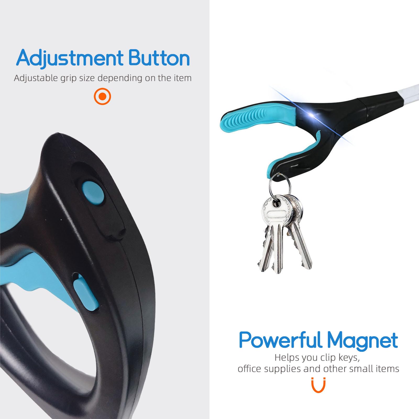 Grabber Reacher Tool, 32" Pick Up Stick Grabber with LED for Elderly and Lightweight Trash Picker - AB Mystery