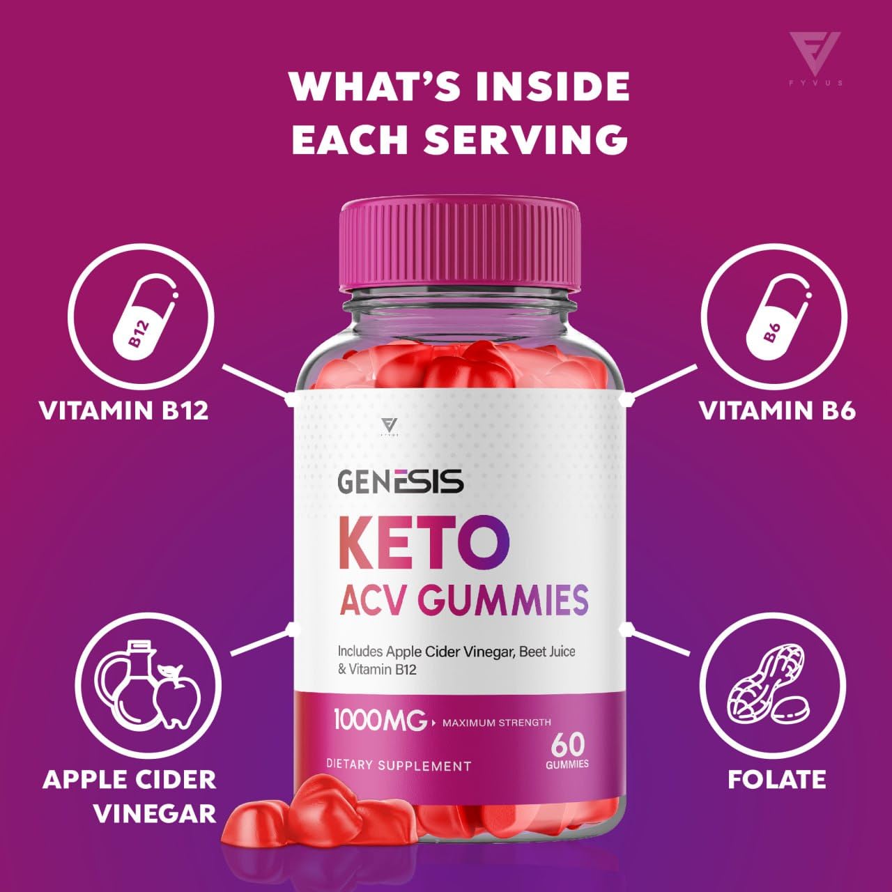 (2 Pack) Genesis Keto ACV Gummies, Genesis Keto Diet Supplement - Genesis Keto Gummies