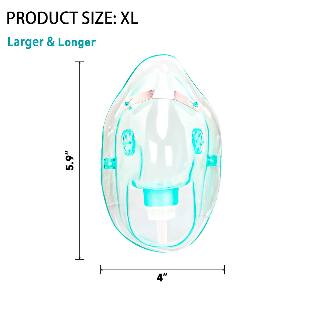 2 Pack Oxygen Mask for Face Adult with 6.6 Ft Tube and Adjustable Elastic Strap - Size XL - AB Mystery