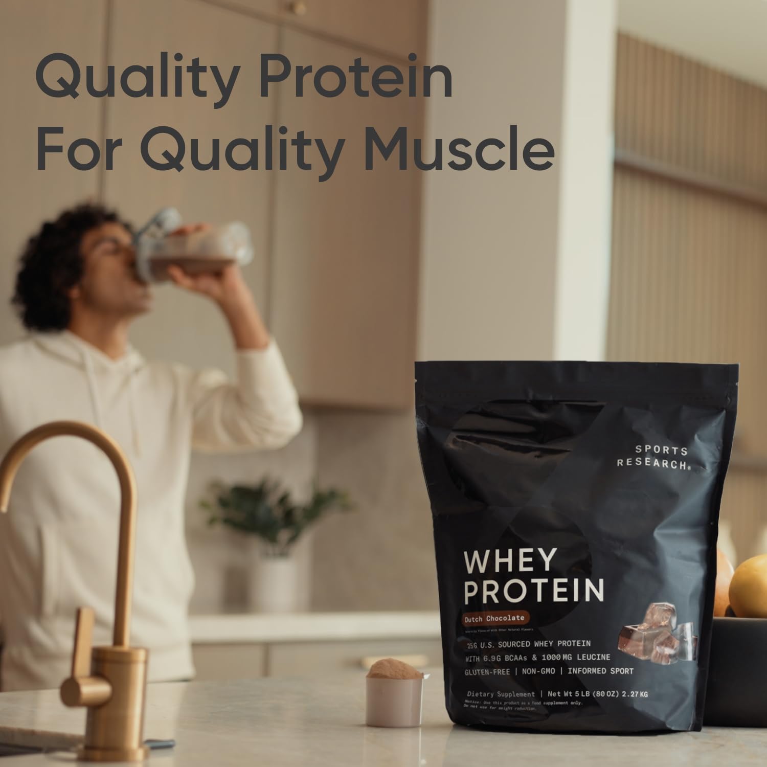 Sports Research Whey Protein Isolate - Sports Nutrition Protein Powder 25g per Serving - AB Mystery