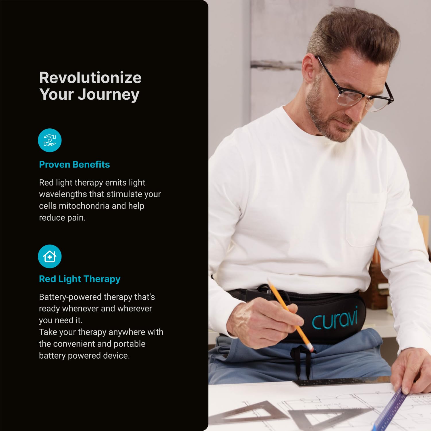 CURAVI Plus™ Wearable Red Light Therapy Belt for Lower Back Pain Relief - 160 Diodes - Safe and Effective - AB Mystery