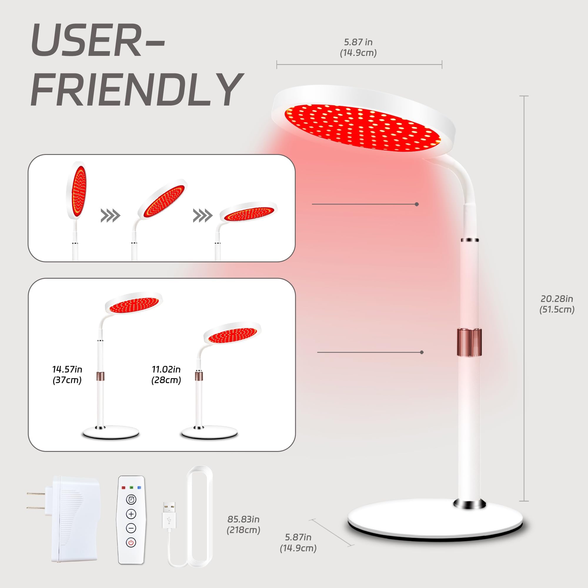 Shomterade Red Light for Face with Base, 100LEDs 3-in-1 Chips Infrared Light Lamp, 660nm ＆850nm - AB Mystery