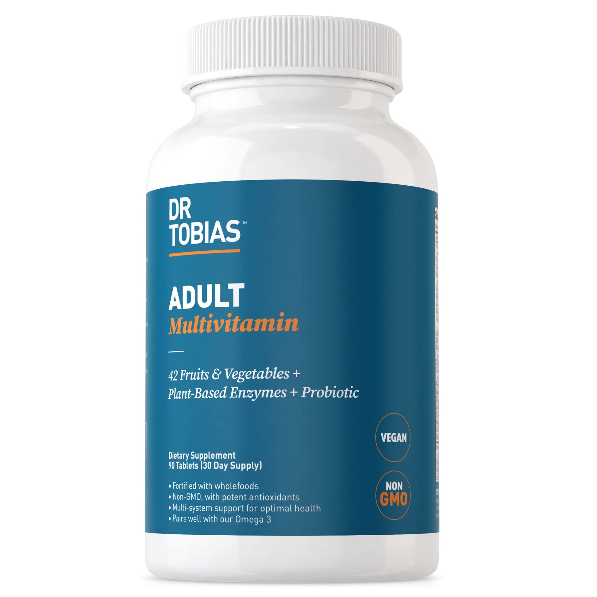 Dr. Tobias Adult Multivitamin for Women & Men, Energy & Immune Support from 42 Fruits 