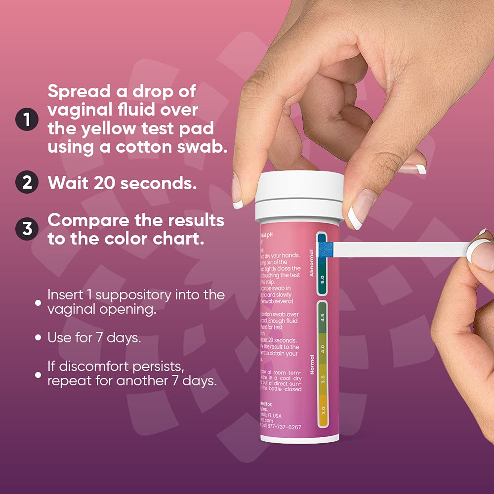 Seroflora Boric Acid Vaginal Suppositories 600mg (28ct) & 40 pH Test Strips for Women - AB Mystery