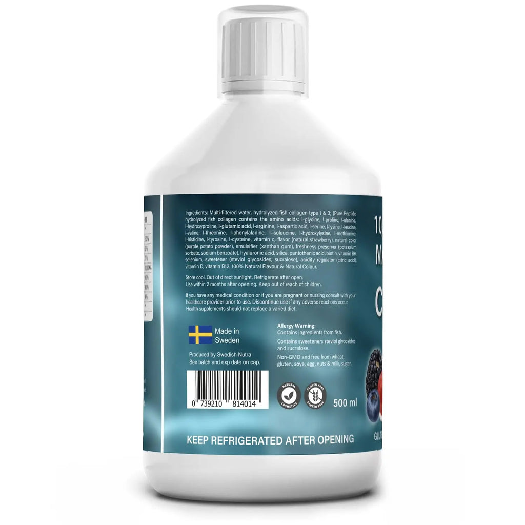 4 Pack Marine Collagen 2.2 Liquid 10000mg Sugar Free Ready to Drink Berry Flavour - AB Mystery