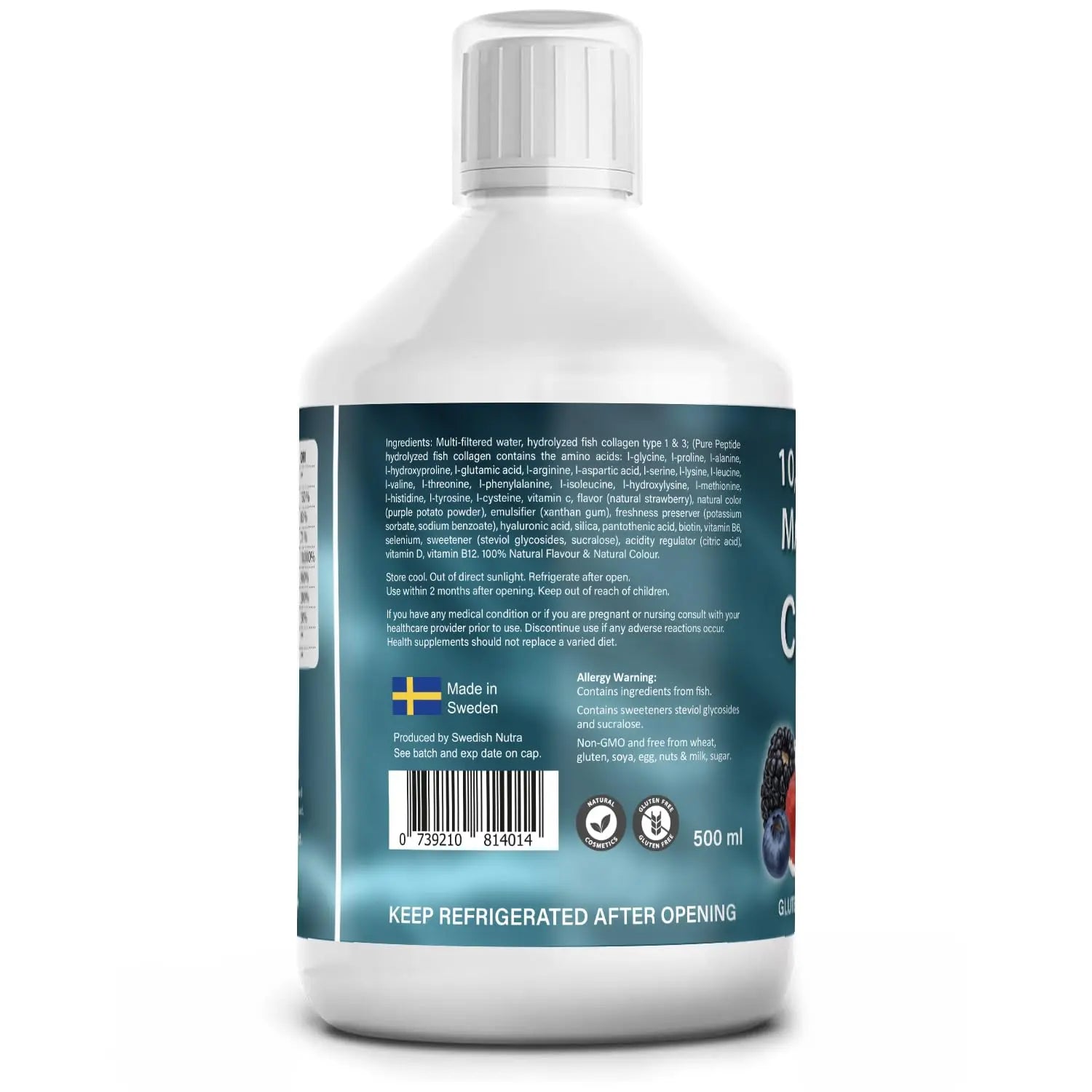 4 Pack Marine Collagen 2.2 Liquid 10000mg Sugar Free Ready to Drink Berry Flavour - AB Mystery