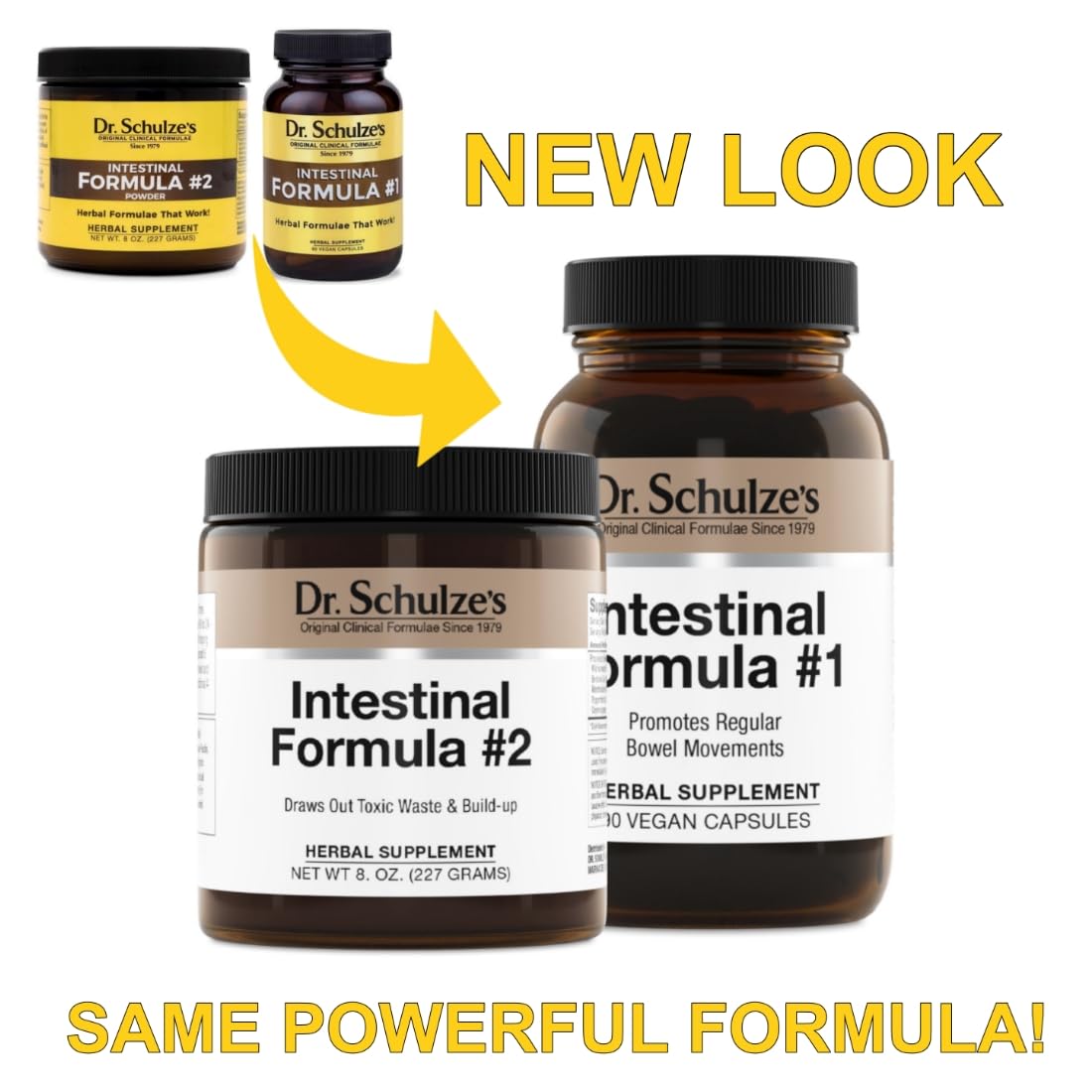 Dr. Schulze's Intestinal Formula #2 (8 Ounces) and Intestinal Formula #1 Capsules - AB Mystery